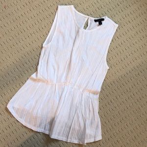 J Crew white peplum tank